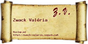 Zwack Valéria névjegykártya